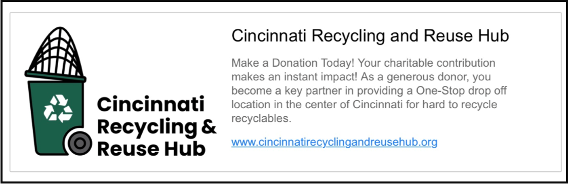 Cincinnati Recycling and Reuse Hub: September 2022