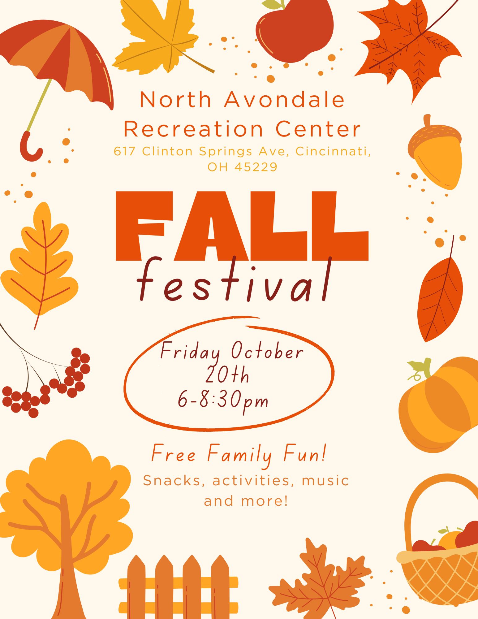 Free Fall Festival at North Avondale Recreation Center