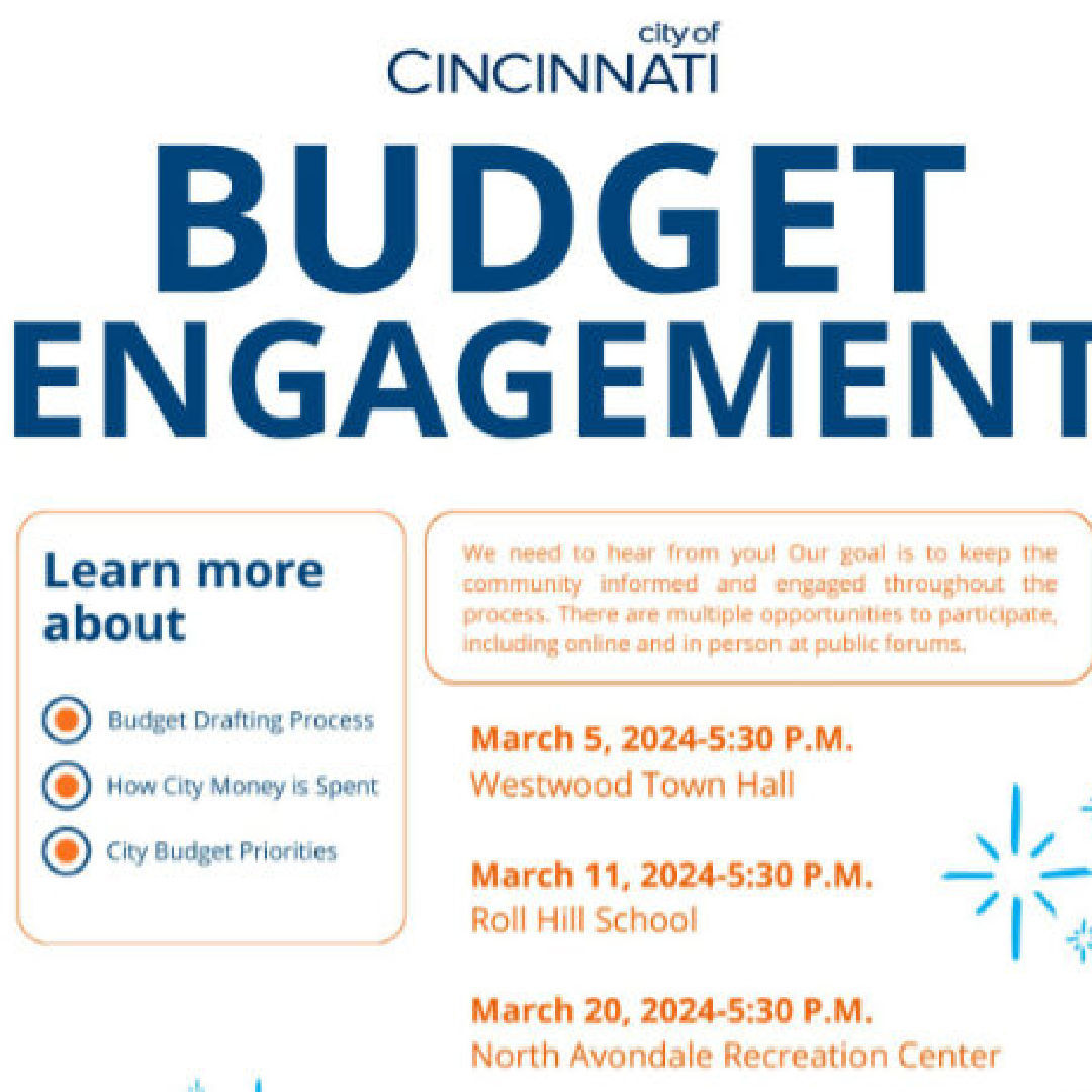 ATTEND THE HEARING TONIGHT: The March 20 hearing will take place at 5:30pm at the North Avondale Recreation Center. Every year, the City of Cincinnati asks for community feedback on the proposed budget. As part of that process, the City looks for ways to better engage with the community and broaden outreach. The City of Cincinnati’s Budget & Finance Committee will have three (3) public hearings, to receive public input and discuss Fiscal Year 2025 Operating and Capital Budget. #northavondale #northavondalecincinnati
